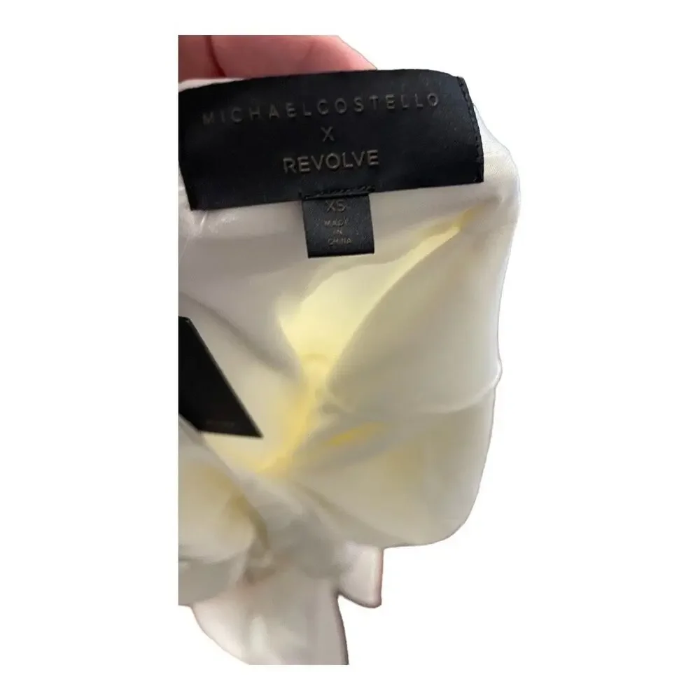 Michael Costello Cecelia Gown Satin Cowl Neck Formal Wedding Gala Party Prom XS